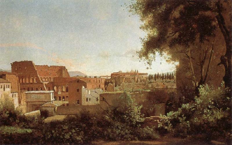 Jean Baptiste Camille  Corot View of the Colosseum from the Farnese Gardens Sweden oil painting art